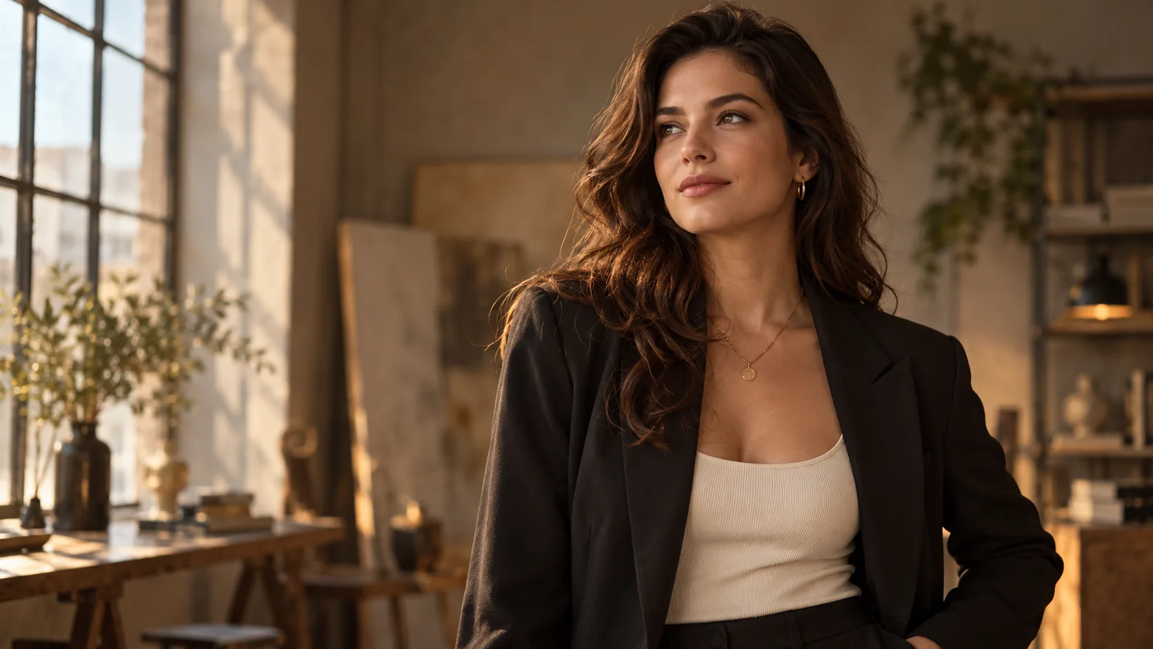 Illustrative portrait scene with detailed hair and clothing, showing why background detail matters